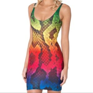 Blackmilk Snake Skin Rainbow Dress Bodycon